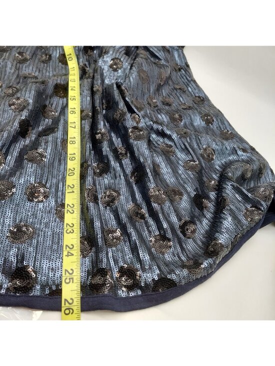 Talbot’s RSVP Womens Tank Top Size XL Sequined Formal Top Blue Black Polka Dot - Picture 4 of 8